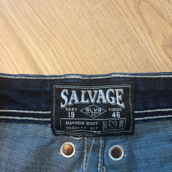 Salvage x Buckle Jeans Mayhem Boot Mens 38L Stretch Denim Dark Wash - Picture 6 of 9